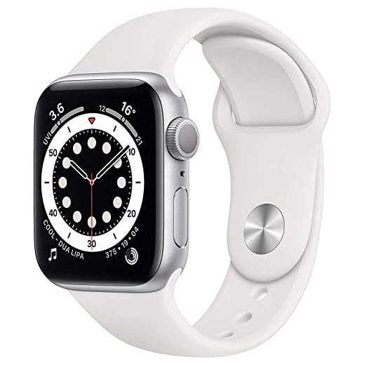 Apple Watch Series 6 GPS, cassa in alluminio argento da 40 mm con cinturino sportivo bianco - Regular (Ricondizionato)