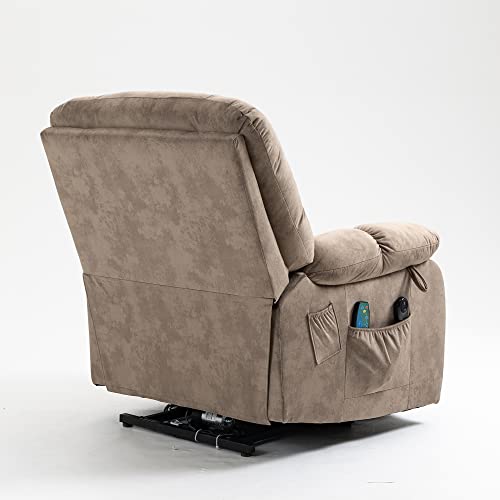 Homsof Electric Power Lift Chair Adjustable For Elderly, Heavy Duty And Safety Motion Reclining Loveseat Sofa, Breige, One Size, Beige+Brown(Massage Heating) #TOP7