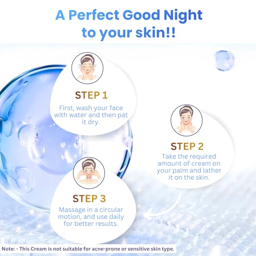 Image of A+ Seaweed Night Face Cream for Glowing & Radiant Skin | Anti-Aging Moisturizer for Men & Women | Reduces Wrinkles, Fine Lines & Dullness | Hydrating Cream for Oily & Combination Skin, 50g