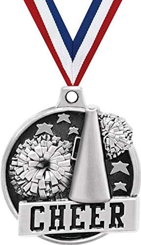 1.5" Cheer Medal - Silver Cheer Challenger Award Medals