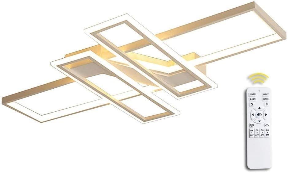 BEHWU, LED Ceiling Light, White, Black, 90 Cm (6580 Lumens), 120 Cm (8120 Lumens), Acrylic LED Ceiling Light, Suitable for Bedroom, Dining Room, Kitchen, Living Room