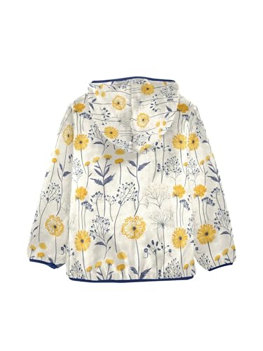 Farmhouse Dandelions Flower Girls Fleece Jacket Girls Fall Jacket Boys Coats Zip Up Hoodie Children Outerwear 2-10T2