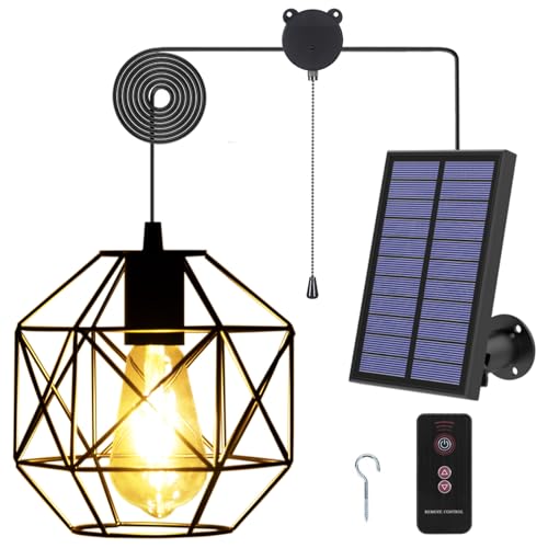 Aofuery Solar Pendant Lights Outdoor, Shed Light Solar Powered Gazebo Lights Outdoor Chandelier...