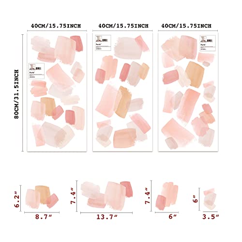 Astrkiz Fabric Wall Stickers, Abstract Pink Watercolor Brush Strokes Wall Decals Peel And Stick, Kid Wall Sticker Decals Art Mural Decor Nursery Wallpaper For Kids Bedroom Living Room Playroom #TOP1