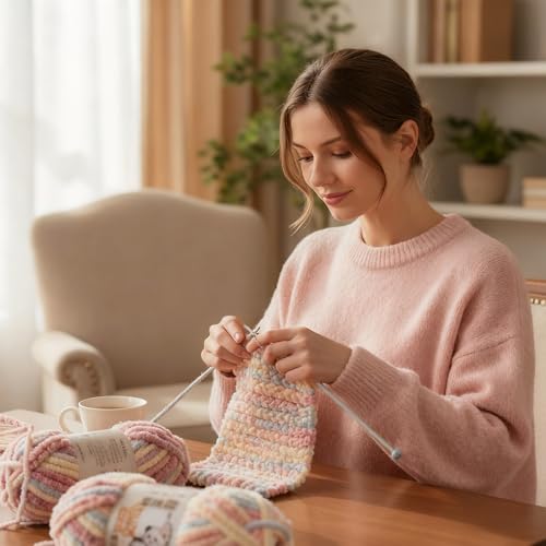 5x100g Chenille-Wolle – Samtig weiches Garn für Häkeln & Stricken – Bild 8