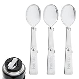 3pcs Folding Spoons for THERMOS FUNTAINER 16 Oz, Stainless Steel Foldable Spoons Compatible