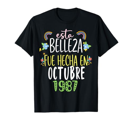 Hecha En octubre 1987 Mujer Regalo 35 años Cumpleaños Camiseta