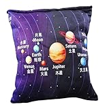 Genérico Weltraumkissen, kurzes Plüsch, 40 x 35 cm, weiches Puppen-Kissen mit Set aus acht...