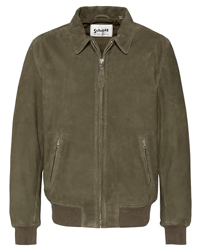 Veste classique en chèvre velours Schott LCYALESS blouson homme marron
