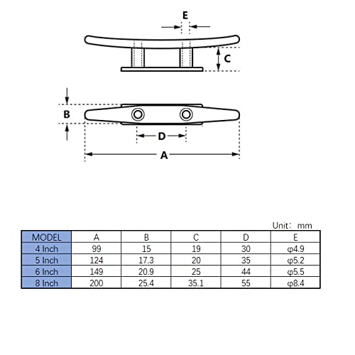 Thorn Boat Cleat Stainless Steel Low Flat Top 4" Cleats Marine Dock Base (4 Pcs) #TOP5