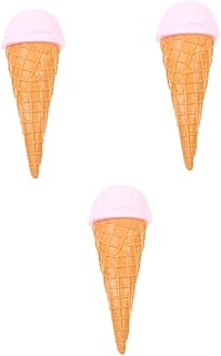 SAFIGLE 3 Pçs Simulação De Sorvete Infláveis Artificiais Para Enfeite De Foto Balões De Sorvete Brinquedo De Sorvete Festa Pvc Casquinha De Sorvete Rosa Brinquedo Foto Prop Mini