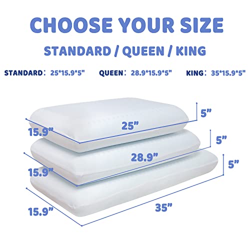 Fond + Found Premium Gel Memory Foam Pillow, Ventilated Cooling Bed Pillow With Machine Washable Cover Sleeping Pillow For Stomach Back Or Side Sleepers (1 Pack Queen Size) #TOP4