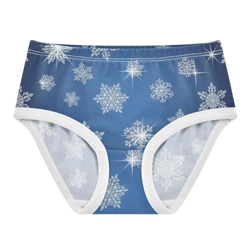 Snowflakes Blue Christmas Cute Panties Girl Toddler Girls Underwear Cotton Pattern Undies Kids Briefs 2t