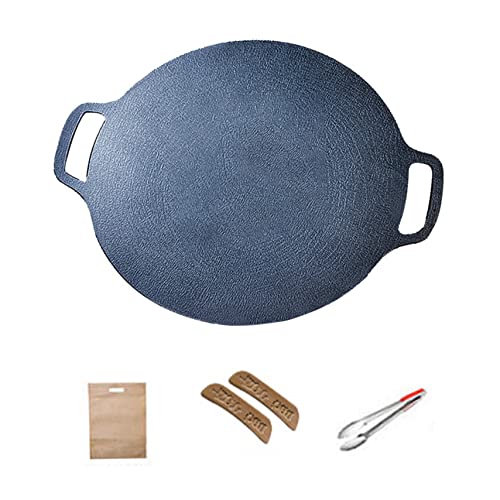 Korean BBQ Grill Pan Non Stick Round Baking Pan BBQ Grill Plate for Home Outdoor Stove 36cm