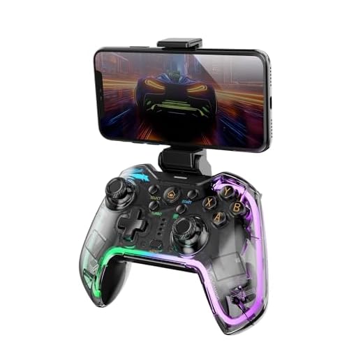 Mars Gaming MGP-BT2, Manette Bluetooth 5.0, RGB Néon, Support Smartphone jusqu’à 7", Vibration Haptique, Gâchettes Analogiques, Macros, Switch, Switch 2, PC, Android, iOS, PS3, PS4, Transparent