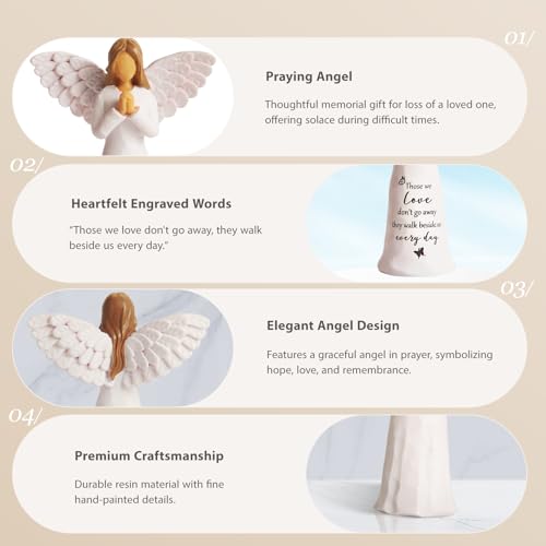 Gift for Loss of Loved One, 6" Handcrafted Memorial Angel Figurine - image 5