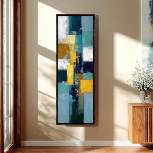 Toile à blocs de couleur verticaux YUSUZHU, impression premium à texture contemporaine