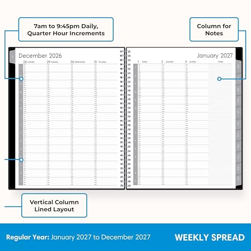 Image of Blue Sky 2027 Weekly and Monthly Planner Calendar, Includes January 2027 - December 2027, 7 inch x 9 inch, Flexible Cover, Wirebound, Laminated Tabs, Enterprise