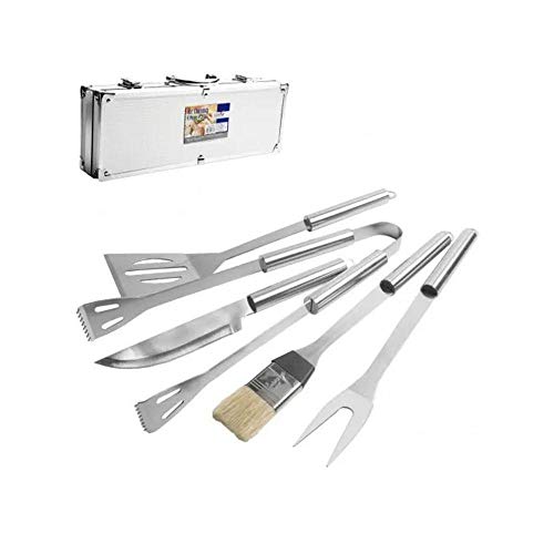 KIT CHURRASCO COM 5 PEÇAS EM INOX
