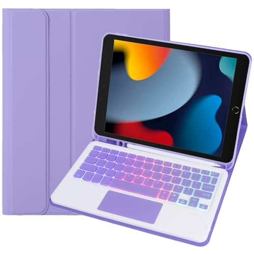 Keyboard Cover Case for iPad 10.2" (iPad 7th Generation | 8th Generation | 9th Generation), Wireless Bluetooth Keyboard Folio Ca