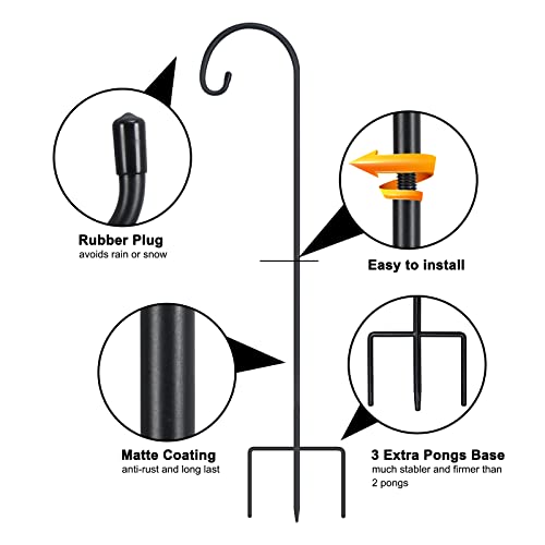 FEED GARDEN Adjustable 32 Inch Shepherd Hooks Rust Resistant Steel Shepard Hooks for Outdoor Hanging Lanterns, Bird Feeders, Solar Lights, Weddings Decor 8 Pack by FEED GARDEN - Image 6