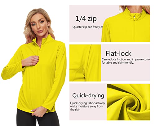 Smeng Womens Sun Protection Shirts Lightweight Hoodies For Women Camping Essentials Hiking Gear Under Armour Shirts Women Long Sleeve Athletic Tops For Women Yellow Xl #TOP4