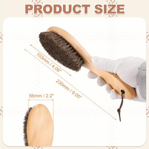 Cepillos para pulir botas de cuero y tela con mango ergonómico largo de madera de haya 3