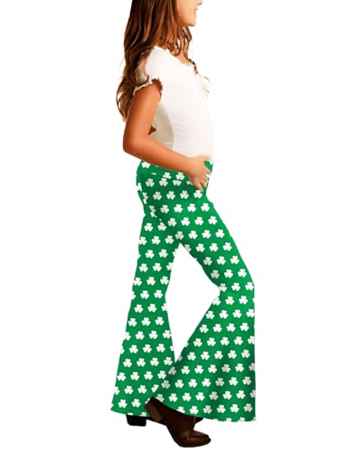 Image of Deerose Girls Halloween Hippie Bell Bottom Pants High Waist Flare Pants 5-14 Years