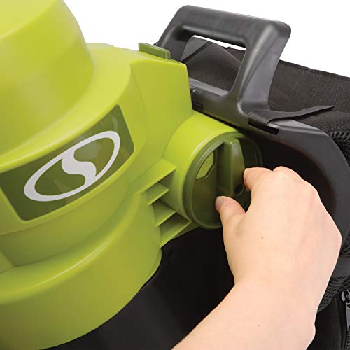 Sun Joe SBJ803E 14-Amp Walk Behind Outdoor Corded-Electric Vacuum Blower + Mulcher, Green