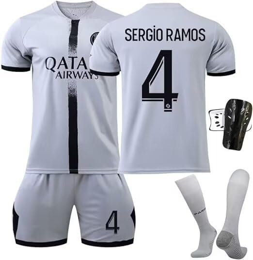 2022/2023 Sergio Ramos 4# PSG Away White Football Adult Mens Jersey Shirt Shorts Adult Sizes Kid Gift Kit Set 3XL