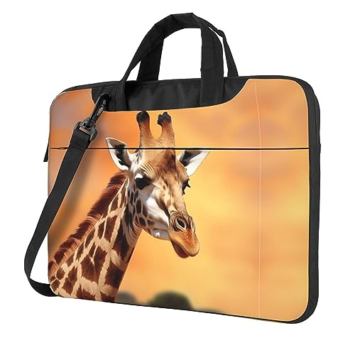 Sacoche à bandoulière pour ordinateur portable grande capacité motif girafe tendance