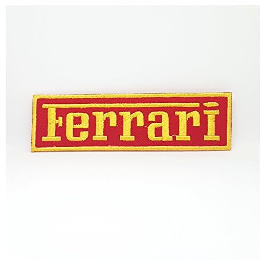 GK Parche bordado de Ferrari Motorsport de 11,6 cm x 3,5 cm, rectangular, para coser o planchar, 1 unidad