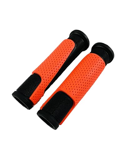 Image of Senior Cycle Handle Grip for 24-29 Inch Bicycle Dual Color Soft Rubber Non Toxic Anti-Slip MTB /City Bicycle Handle Grip Length 13cm Multicolor (Black-Orange)