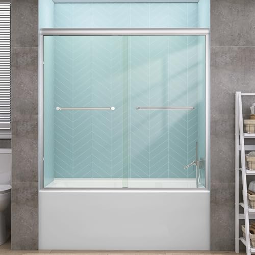 GETPRO Sliding Tub Shower Door 56-60 in. W x 58