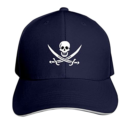 Casquette de Baseball Unisexe crâne de Pirate Casquette de Sport réglable Casquette de Camionneur Chapeaux Hip hop Classique Chapeau à visière pour Hommes Femmes