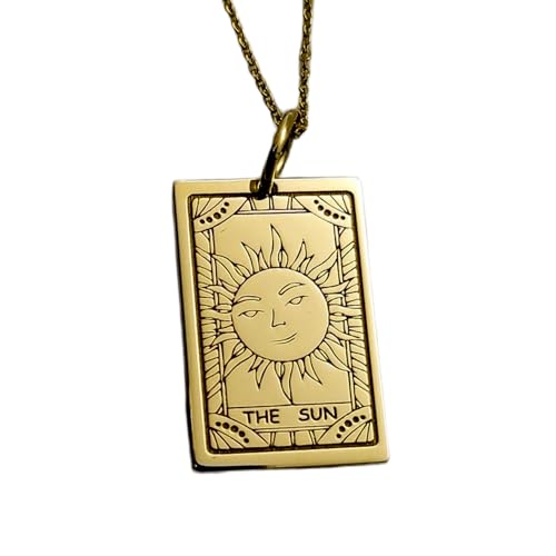Collier tarot soleil en argent plaqué or idéal pour sublimer vos looks d'été