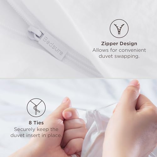 Bedsure White Duvet Cover Queen - 3Pcs Prewashed Soft Bedding Set - 5