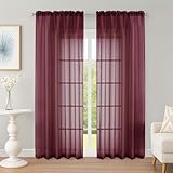 rideaux voilage blanc bordeaux Tissu de qualité supérieure : fabriqués à partir d'un tissu polyester de haute qualité, les rideaux transparents OWENIE offrent une texture légère et plus lisse que les voilages normaux, filtrent la lumière du soleil et équilibrent la lumière entre l'intérieur et l'extérieur. Il vous permet de profiter du beau paysage à l'extérieur de la fenêtre et empêche les gens de voir directement votre pièce intérieure.