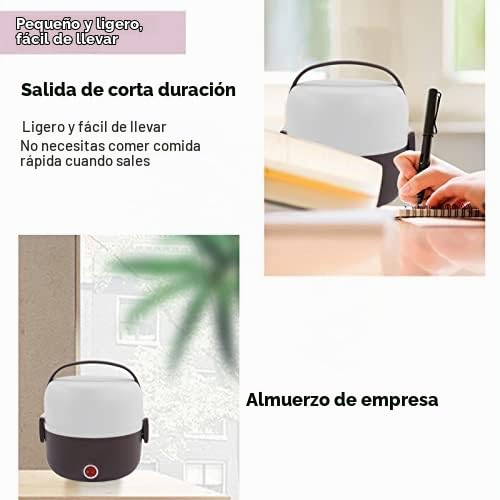 Fiambrera Eléctrica de 250 W, 2 Capas de Calefacción, Fiambrera, Calentador de Huevos, Calentador de Alimentos Portátil, Fiambreras Bento, Fiambrera con Rejilla para Huevos Al Vapor para(Púrpura)