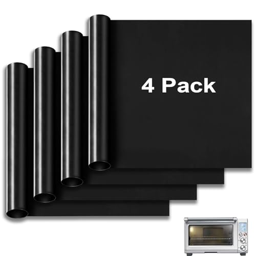 GWBSXM Oven Liners for Breville BOV845BSS Smart Oven Pro Countertop Oven Air Fryer，13.4"x10.8" Pre-Cut Oven Liners for Bottom of Oven Fiberglass Reusable Non-Stick Heat Resistant Mat, 4 Pack