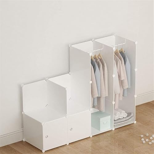 Image of Mevigo Plastic Wardrobe for Kids and Baby-Cupboard for Clothes, Almirah for Clothes, Baby Collapsible Wardrobe, Multi-Purpose Kids Storage Rack for Home Books,Toy,Living Room (Blue-HE2, 4+3- Door)