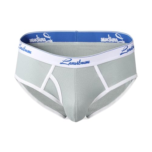 Evankin Men's Brief Underwear Sexy U-convex Pouch Underwear Cotton Mid Waist Threaded Underpants for Men