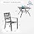MFSTUDIO Metal Patio Dining Sets for 4, Outdoor Dining Sets with 1.57” Umbrella Hole, 4 Garden Backyard Metal Chairs and Larger Square Patio Table, Black