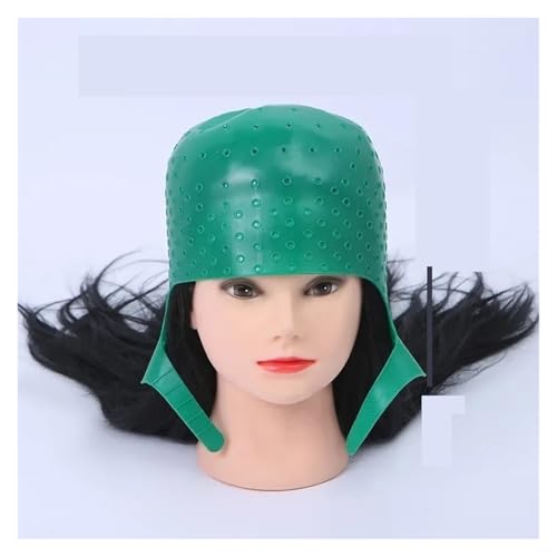 Gorro Para Mechas Gorro de silicona for teñir el cabello barbero, gorro con reflejos y aguja for, herramientas peluquería for salón belleza(Green)