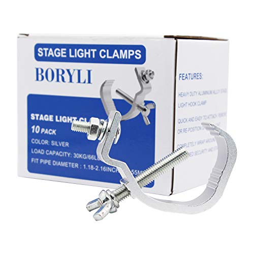 6Pcs Stage Light Hook,Aluminum Alloy C-Clamp Safety Hang On Truss For Heavy Duty 80Lbs,For Moving Head Light,Dj Par Lgiht,Bar Wedding Show Aluminum Alloy Hook(Pack Of 6) #TOP3