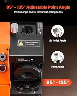 VEVOR Smerigliatrice Affilatrice per Punte da Trapano da 3-15 mm con Angolo di Punta Regolabile da 95° a 135°, Macchina ad Alta Velocità con 13 Pinze e Mola CBN per Officine e Garage 120 W