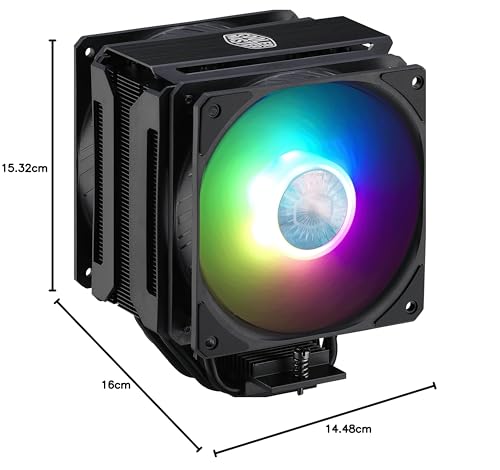 MasterAir MA612 Stealth Dissipatore CPU ARGB - Ventole Push-Pull SickleFlow 120 V2 ARGB, Matrice 6 Tubi Calore, RAM Illimitata, Controller Incluso - Presa Socket Compatibilità Universale - Sistema di raffreddamento - Immagine 9