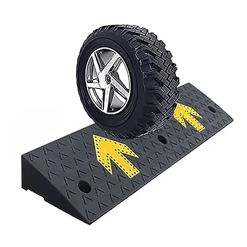 Rubber Curb Ramp, Portable Driveway Entry Curbs, Cable Cover Curbside Bridge Ramp, Anti-Slip Surface Curbs for Garage Sidewalk, Size : 100X30X11Cm (Black 100X30X11Cm