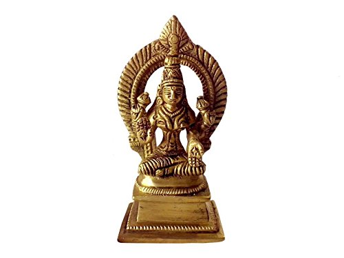 Bharat Haat Artistic Statue of Religious Goddess Laxmi Devi in Fine Finishing in Brass Metal BH00070