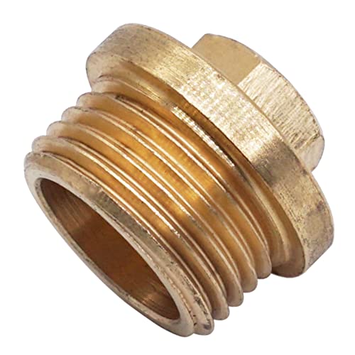 SKIR'CO Lot de 4 Bouchons à Bride en Laiton 3/8, Bouchon D'Obturation Mâle, Bouchons de Tuyau Hexagone, Filetage BSP Mâle